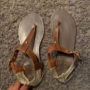 Brown and gold sandals. Women’s size 7.